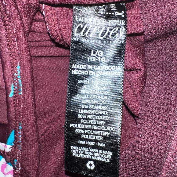 Curves Floral Print Bathing Suit - Picture 5 of 6